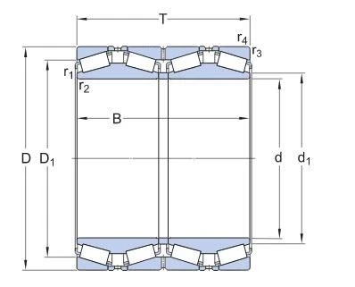 331381Tapered Roller Bearings, Four-row, TQO Design